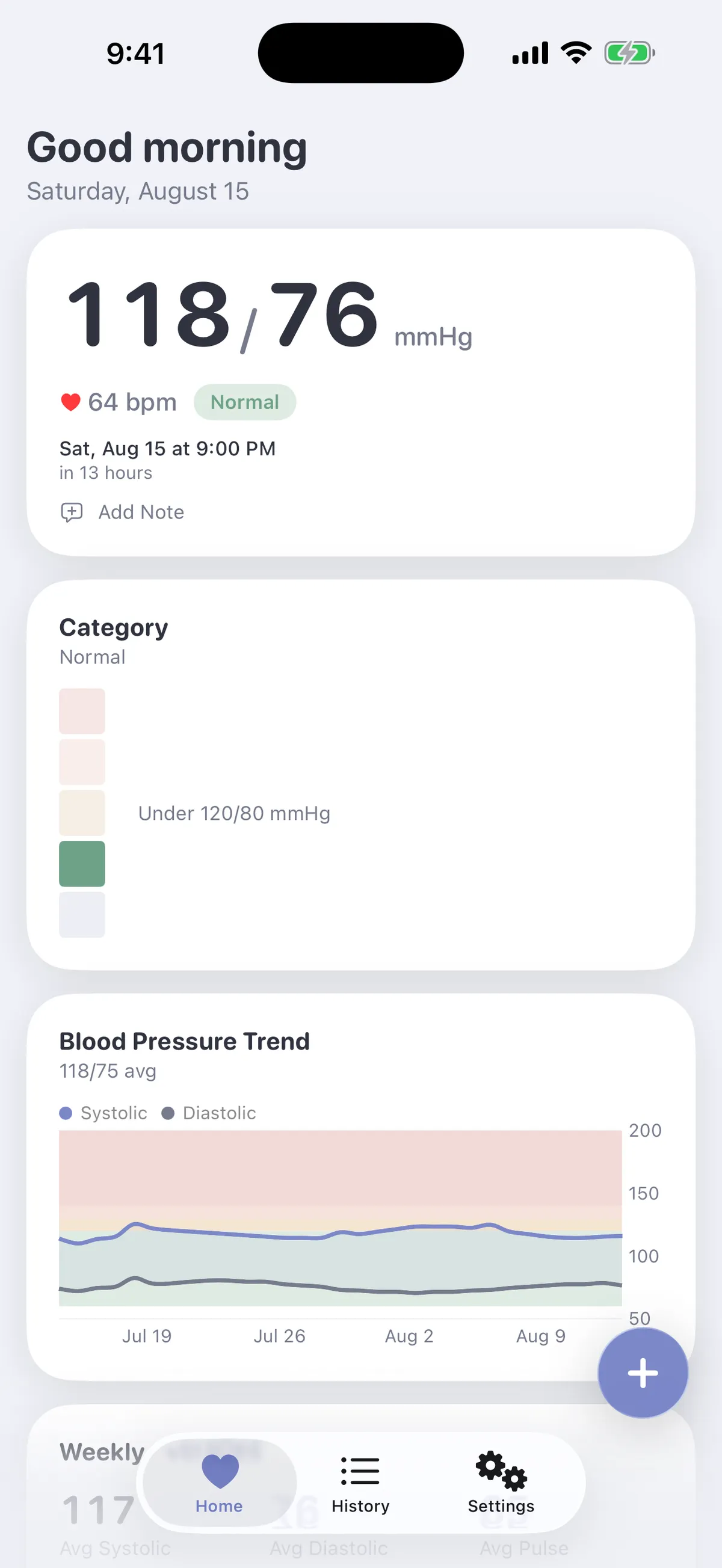 Home dashboard in the Periwinkle & Mist color theme
