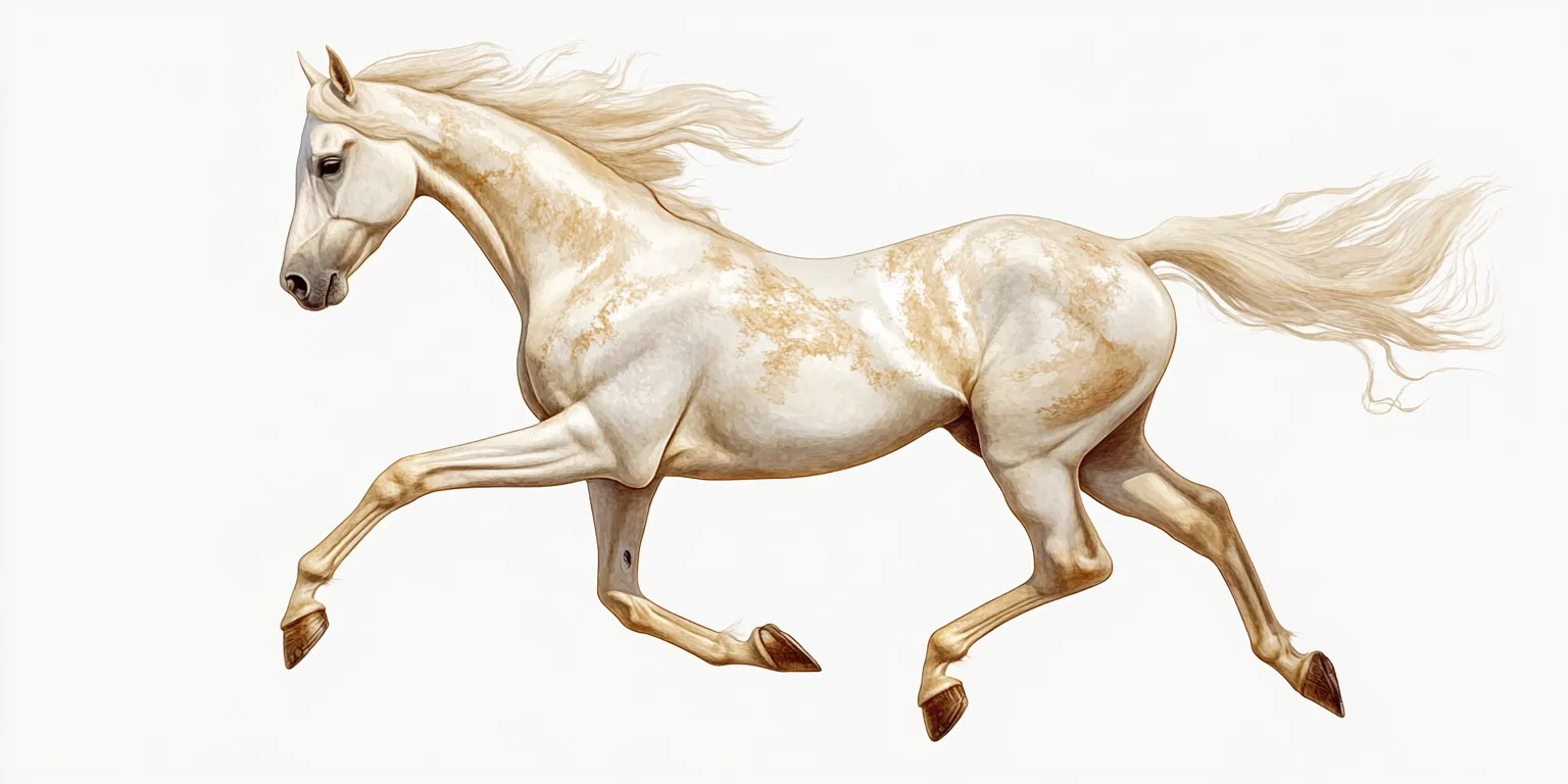 A horse of the pale "isabelline" colour that gives the theme its name.