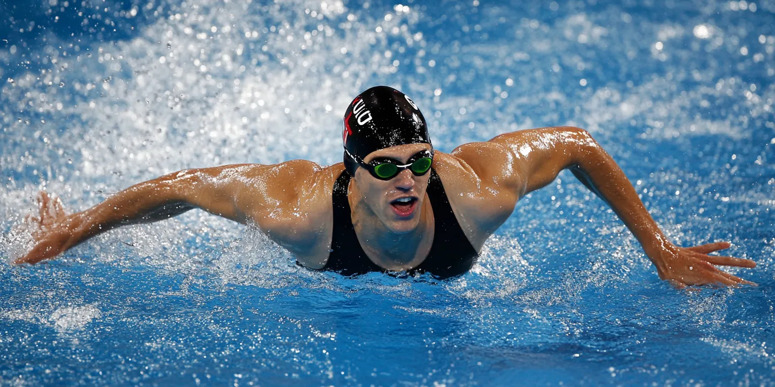 A swimmer practicing the butterfly stroke.